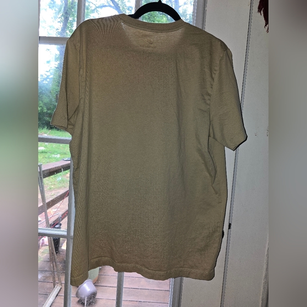 Nike Tan Embroidered Swoosh Tee | Men’s L | 100% Cotton | Made in Vietnam - Picture 3 of 3